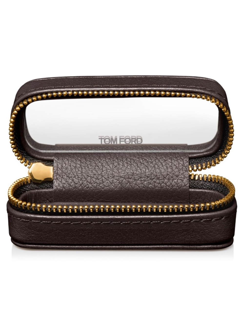 Tom form Leather lipstick case with mirrior Zippered box NEW in box!GWP
